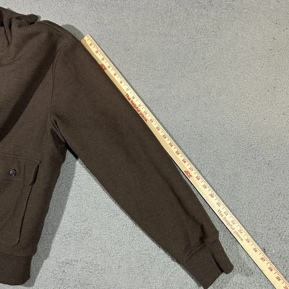 Banana Republic Men's Large Brown Knit Bomber Jacket Sherpa Lining